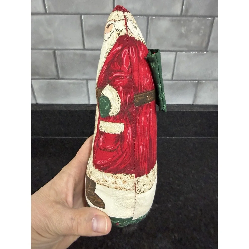 Santa Claus Pillow Stuffed Cut n Sew 1970's Vintage Christmas Decor 8 Inch Tall